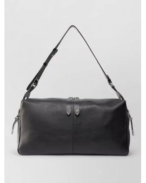 Pinko Rectangular Travel Bag Adjustable Strap Top Handles - Black