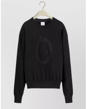Dior Knitwear Crew Neck Long Sleeve Pullover - Black