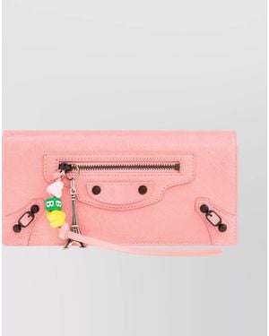 Balenciaga Leather Long Wallet - Pink