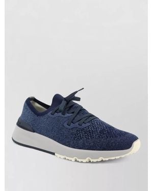 Brunello Cucinelli Cotton Knit Low-Top Trainers - Blue