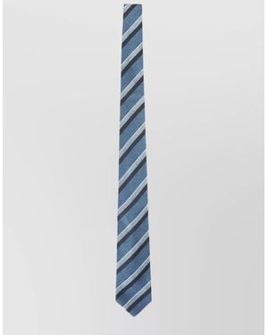 Kiton Wide Tie Diagonal Striped Pattern Design - Blue