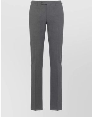 Incotex Wool Blend Straight Leg Tailored Trousers - Grey