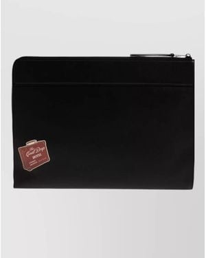 Paul Smith Leather Keyring Document Case Hotel Patch - Black