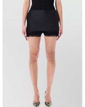 Magda Butrym Layered Ruffle Mini Skirt Shorts Hybrid - Black