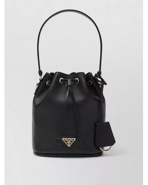 Prada Bucket Bag Tone Hardware Top Handle - Black