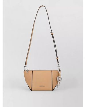 Michael Kors Shoulder Bag Adjustable Strap Contrast Stitching - White