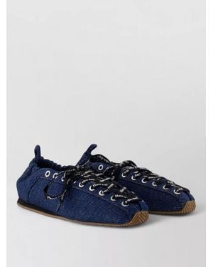 Ganni Lace Up Sporty Ballerina Trainers Synthetic - Blue