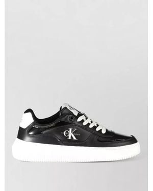 Calvin Klein Leather Lace-Up Sneakers - Black