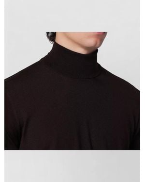 Drumohr Long Sleeve Turtleneck Slim Fit Sweater - Black