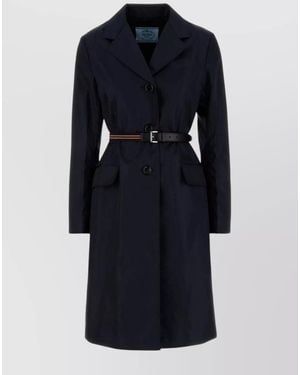 Prada Recycled Nylon Trench Coat - Blue