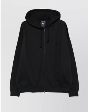Y-3 Brushed Terry Zip Hoodie - Black