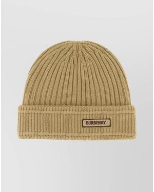 Burberry Wool Beanie - Natural
