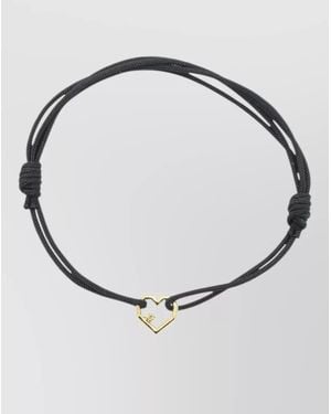 Aliita Mini Heart Cord Bracelet Knot Detail - White