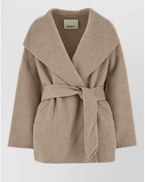 Isabel Marant Cashmere Wool Fitted Coat - Natural