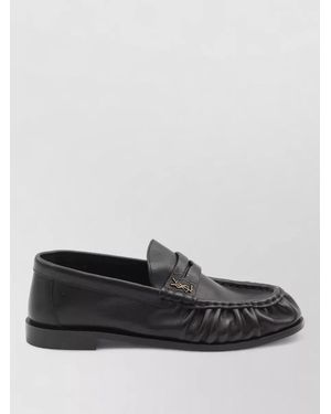 Saint Laurent Leather Loafers - Gray