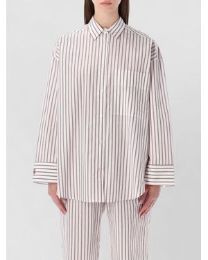By Malene Birger Organic Cotton Striped Oversized Shirt - White