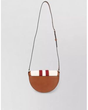 Bally Crossbody Bag Two Tone Adjustable Strap - White