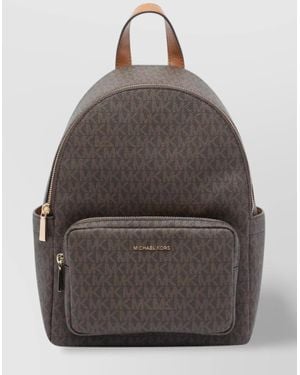 Michael Kors Backpack With Adjustable Straps And Front Zip Pocket - Gray