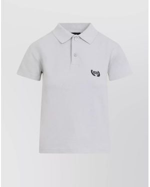 Balenciaga Cotton Ribbed Short-Sleeve Polo Shirt - Blue