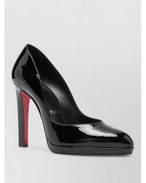 Christian Louboutin Fannylove Patent Court Shoes Pointed Toe Signature Sole - Black