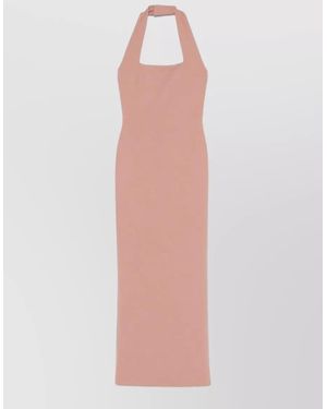 Solace London Ilona Halter Neck Open Back Maxi Dress - White