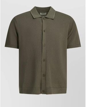 NN07 Nalo Polo Shirt Buttons Ribbed Hem - Green