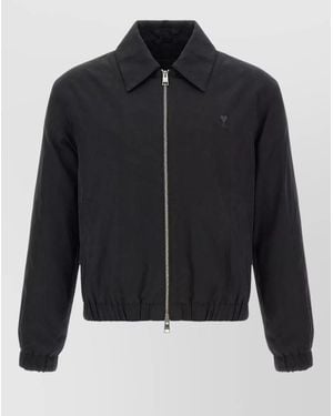 Ami Paris Cotton Zip Jacket - Black