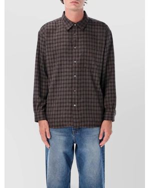 DUNST Checked Flannel Relaxed-Fit Shirt - Grey