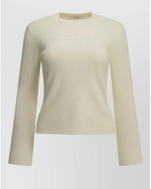 Max Mara Virgin Wool Round-Neck Jumper - Natural