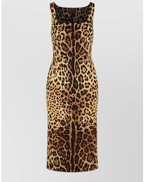 Dolce & Gabbana Dolce & Gabbana Leopard-Print Silk Dress - Metallic