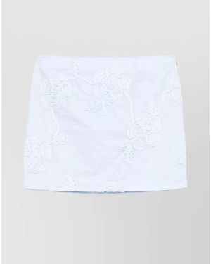 ROTATE BIRGER CHRISTENSEN Embroidered Floral High Waist Mini Skirt - White