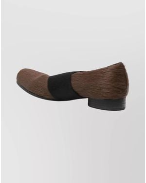 Uma Wang Leather Square-Toe Ballerina Shoes - Multicolour