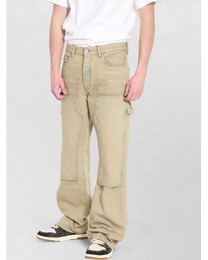 Amiri Denim Mid-Rise Wide-Leg Carpenter Jeans - Natural