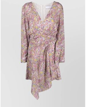 IRO Graphic Print Short Wrap Dress - Pink