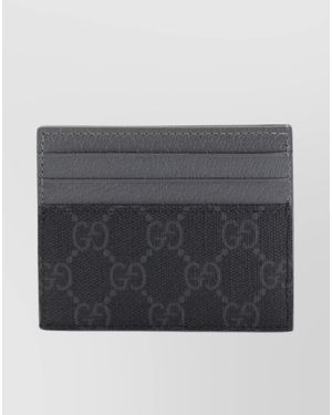Gucci Leather Card Holder - Grey