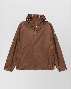 Moncler Hooded Short Jacket Adjustable Hood Cuffs - Brown