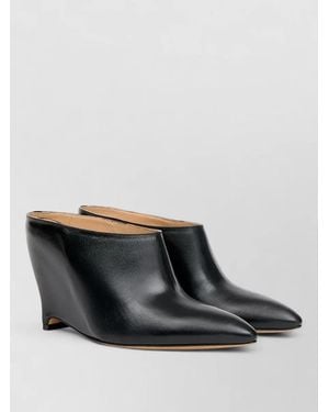Maison Margiela Leather Pointed-Toe Mules - Black