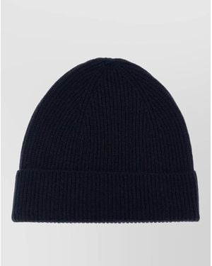 Ballantyne Ribbed Cashmere Beanie - Blue