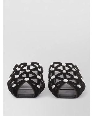 Ash Bone 01 Flat Slide Sandal Cage - Black