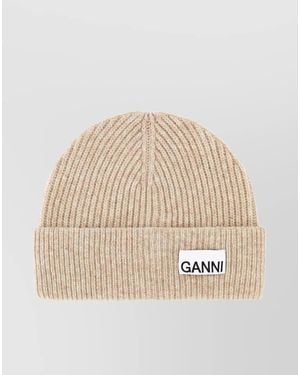 Ganni Ribbed Beanie - Natural