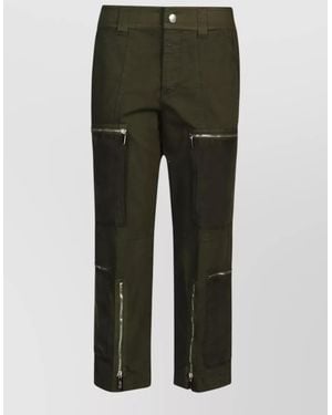 The Seafarer Delta Cargo Pants Multiple Pockets Front Zippers - Green