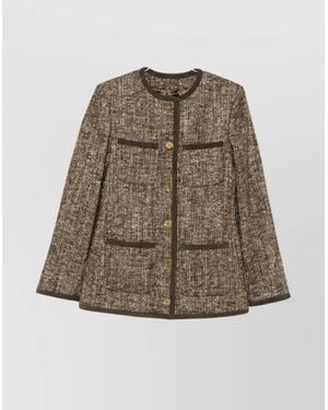 Golden Goose Wool Tweed Boxy Jacket - Natural