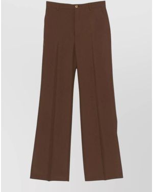 Gucci Tailored Wide Leg High Waist Pants - Brown