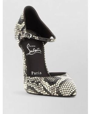Christian Louboutin Elaphe Leather Almond-Toe Court Shoes - White