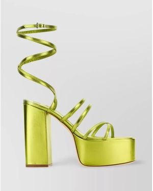 Paris Texas Leather Platform Sandals - Yellow