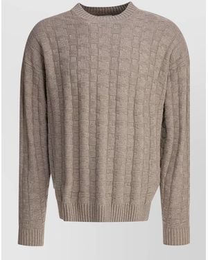 Norse Projects Jonas Crew Neck Textured Knit Jumper - Grey