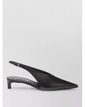 Jil Sander Leather Slingback Court Shoes - Grey