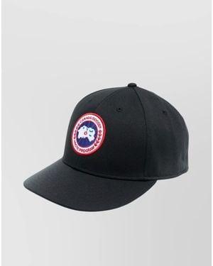 Canada Goose Logo Baseball Cap Flat Peak - Black