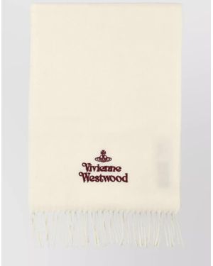 Vivienne Westwood Fringed Edges Long Scarf - Natural