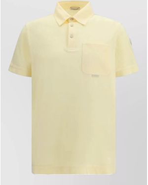 Moncler Cotton Piqué Short-Sleeve Polo Shirt - Yellow